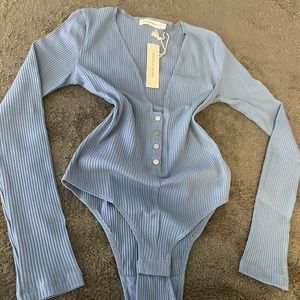 Long sleeve low cut one piece top